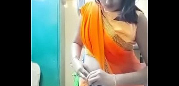  Swathi naidu exchanging saree by showing boobs,body parts and getting ready for shoot part-2